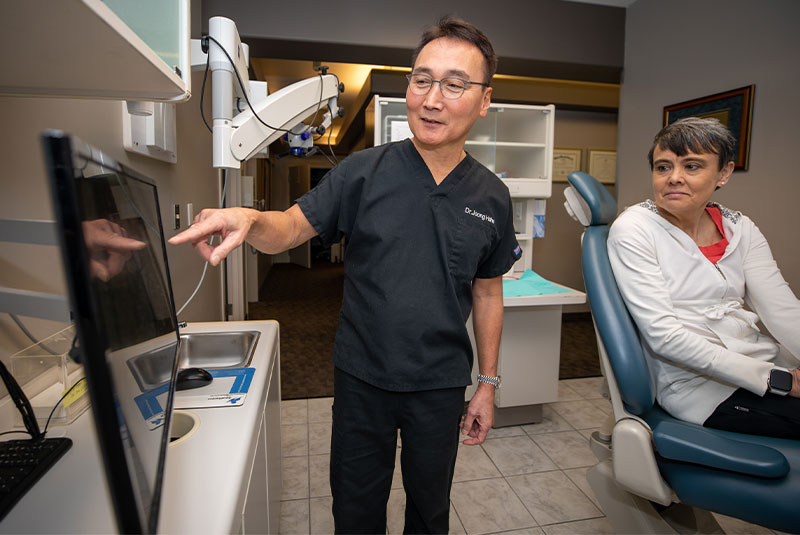 dr Joong Hahn with patient